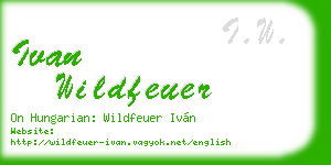ivan wildfeuer business card